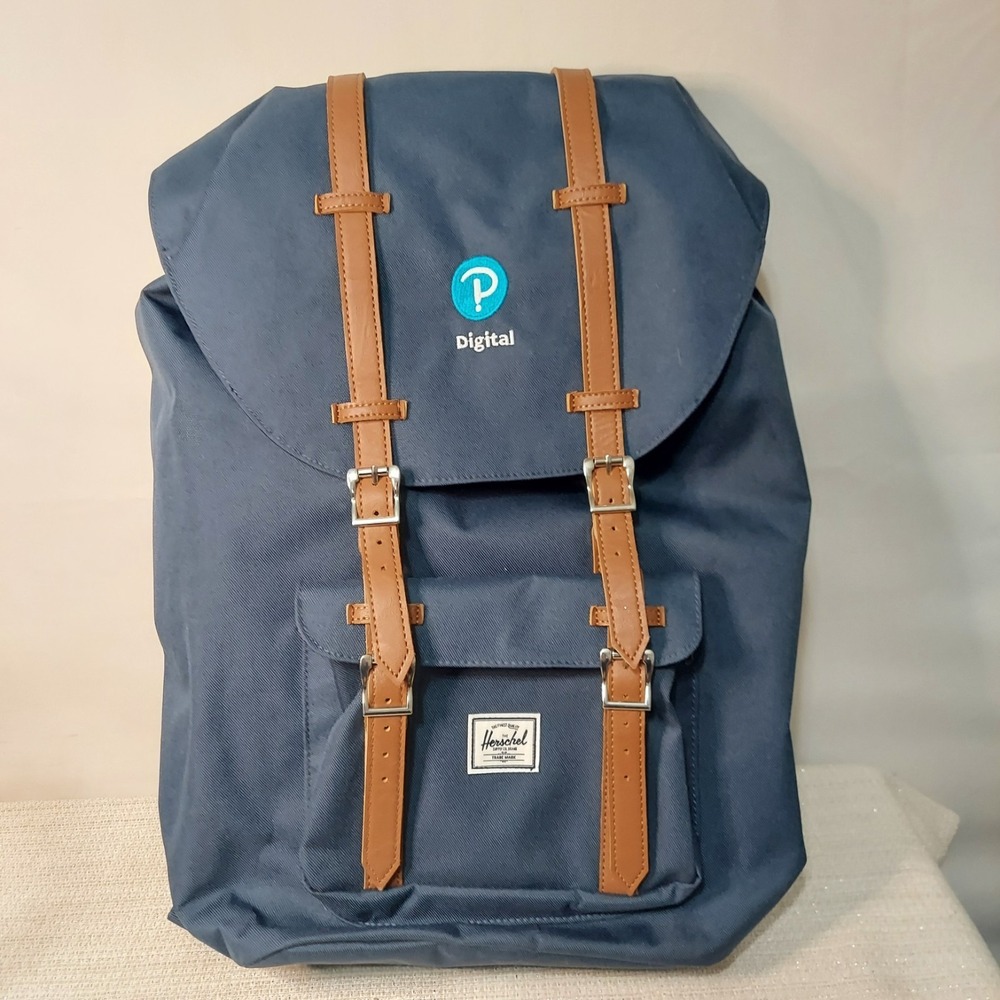 NWT Herschel Little America 25L Navy BackPack 15" Laptop Red Stripe Interior